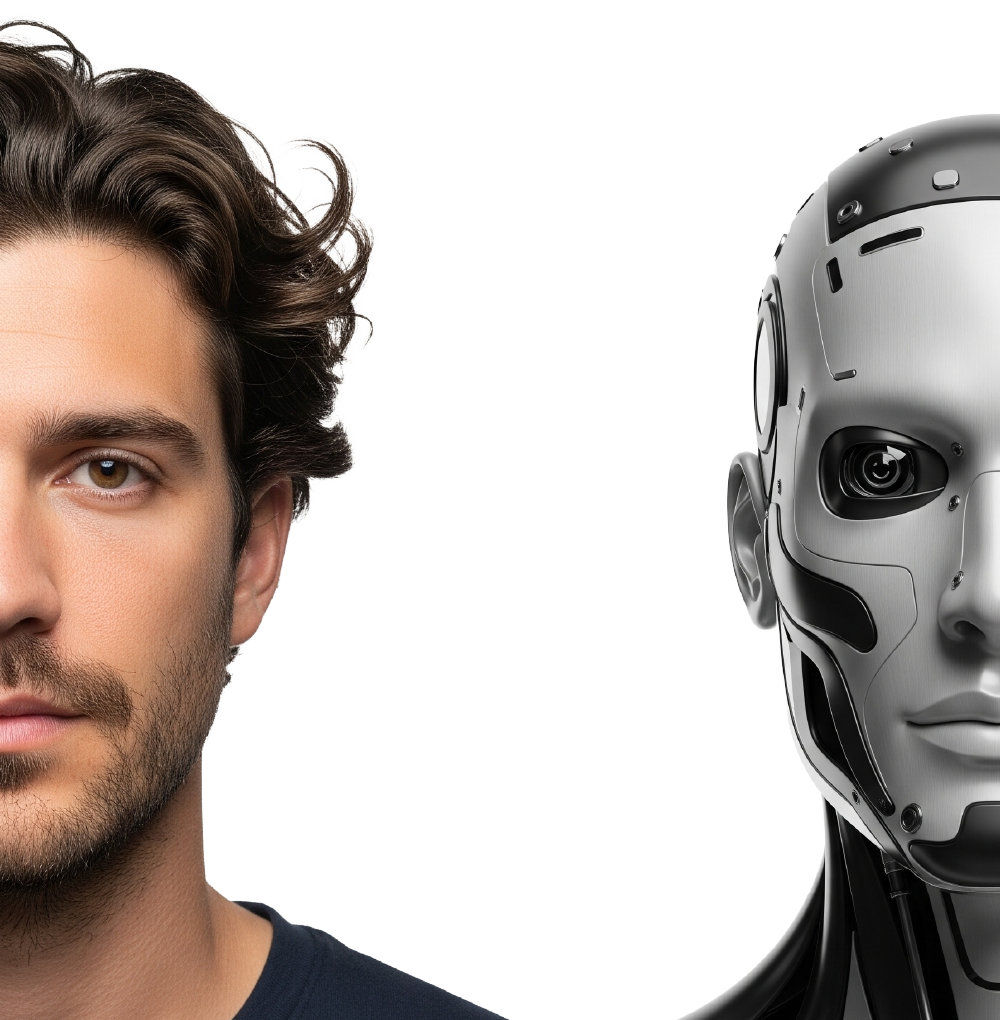 Human with AI Robot