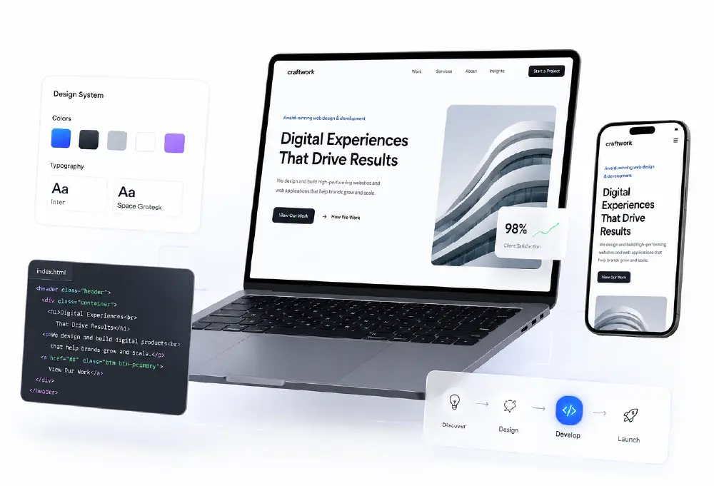 Visual elements of web design and coding